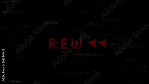 Rewind Pixel Red Text Glitch 