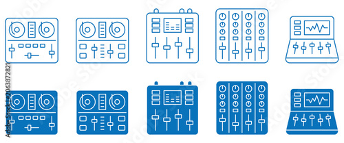 Obraz na plátně Audio sound mixer set
