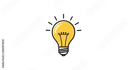 Photos Yellow glowing light bulb representing a bright new idea