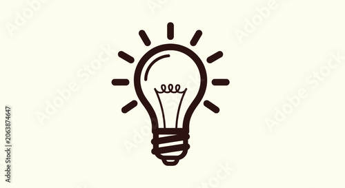 Tableau sur toile Glowing light bulb icon symbolizing a creative idea