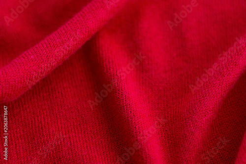 Red Knit Fabric Texture Background