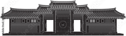 Canvas Print 한국 전통 가옥인 한옥 중 기와집