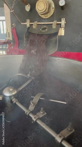 Traditional Coffee Roasting Process in Vietnam - Fresh Coffee Beans Being Roasted