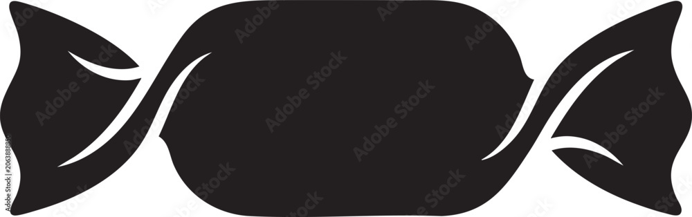 Foto Wrapped candy vector icon flat silhouette
