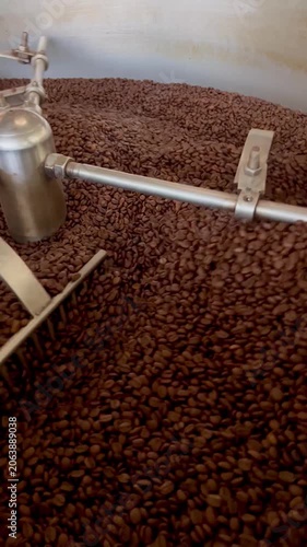 Traditional Coffee Roasting Process in Vietnam - Fresh Coffee Beans Being Roasted