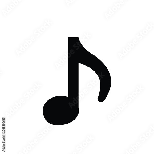 Black music note icon