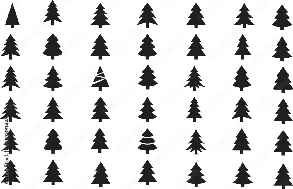 Obraz premium Black silhouette trees