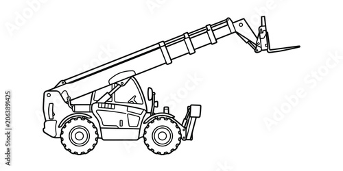 Foto Telescopic handler forklift illustration