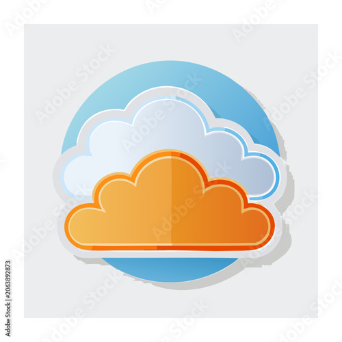 Orange and blue cloud icon for data storage
