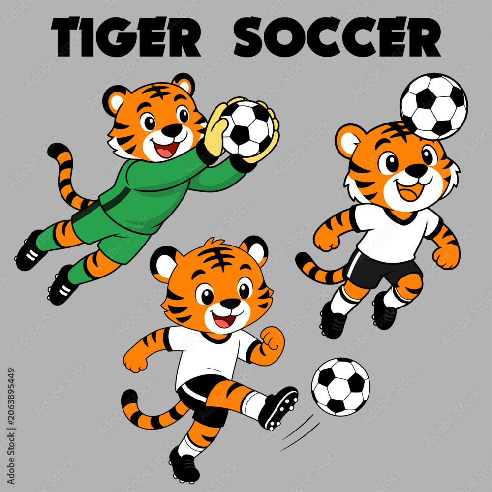 Obraz premium Tiger Soccer Vector
