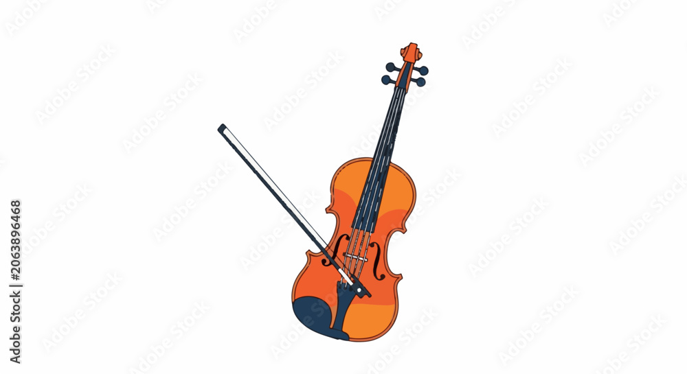 Fototapeta premium A digital illustration of a violin with a bow