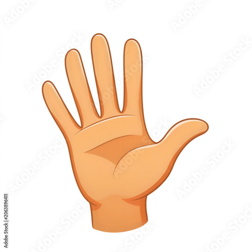 A high five hand gesture in cartoon style against transparent background