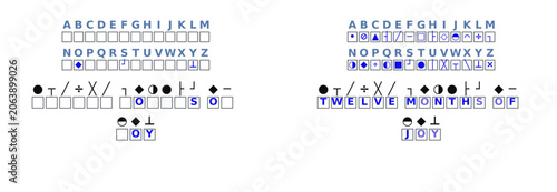 Εκτύπωση καμβά Holiday cryptogram puzzle illustration for New Year celebration