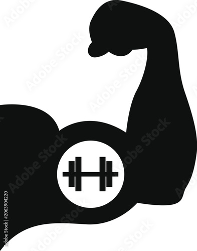 Tableau sur toile Strong biceps muscle icon showing power and fitness, designed with an athletic arm style