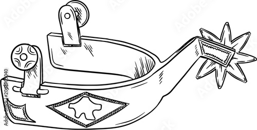 Foto Cowboy spur vector illustration