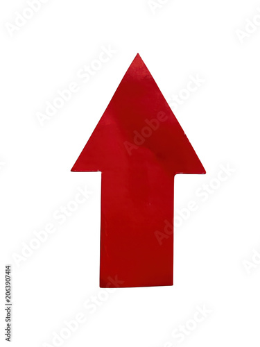 Canvastavla Bright red upward pointing arrow icon with clean outline