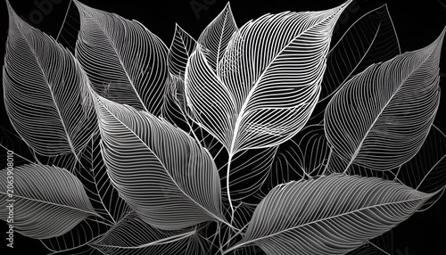 black and white leaves 