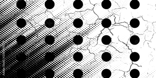 Schilderij op canvas halfton pattern dot background texture overlay grunge distress linear vector