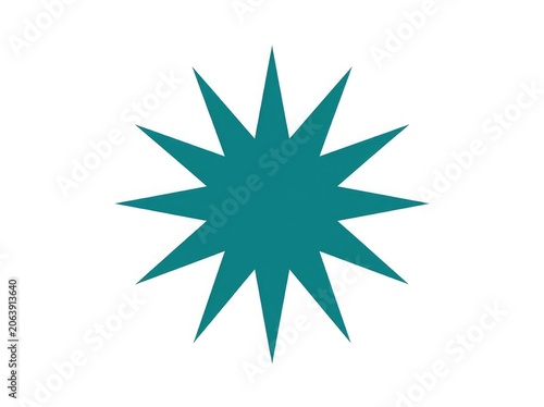 Teal starburst graphic element modern design for branding digital art and promotional materials