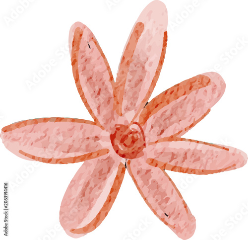 colorful illustration of flower petals and leaf clip art for background, wallpaper, card design