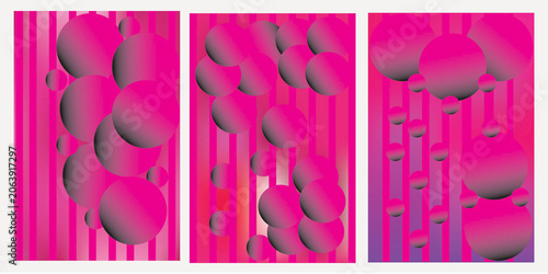 Abstract digital art with pink and purple gradient isolated on white background, Vector