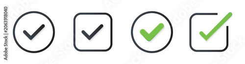 Tableau sur toile Collection of checkmark icons in various colors