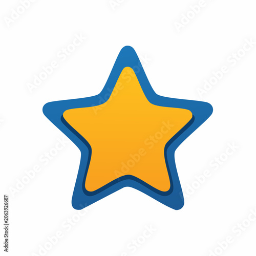 Yellow Star with Blue Outline