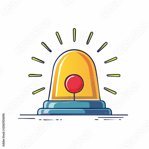 Yellow Warning Light Siren Icon