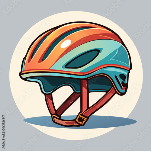 Colorful Bicycle Helmet Illustration