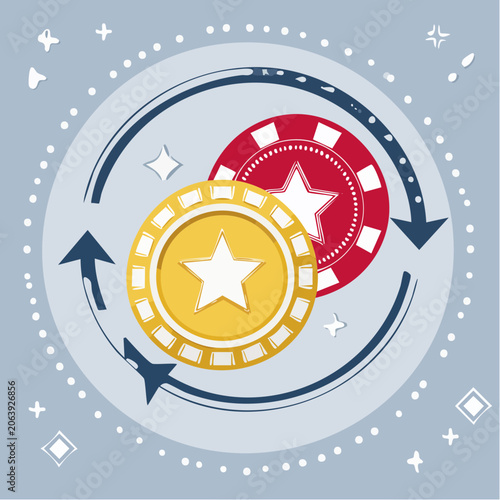 Casino Chips Exchange and Recycling Concept