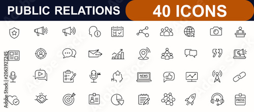 Obraz na płótnie Public Relations web icons in line style