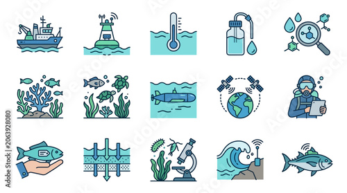 Принти на полотні Environmental icons and eco symbols.