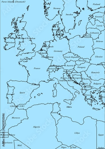 Blue print map classic style art