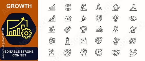 Foto Growth web icons in line style