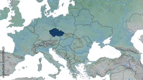 Austria Geographic Location and GIS Style Regional Map