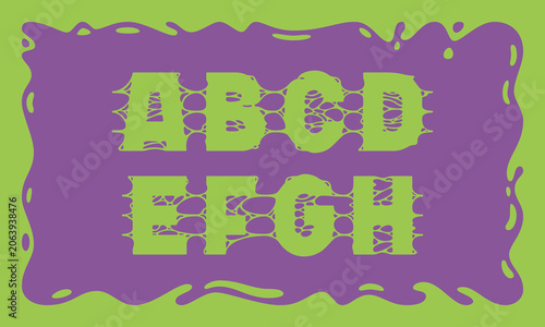 Set of Letters with Vector Gooey Shape