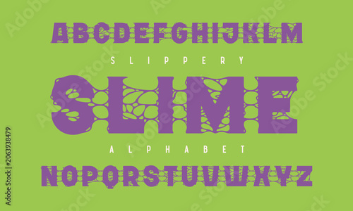 Vector Sticky Alphabet with Slippery Slime Effect