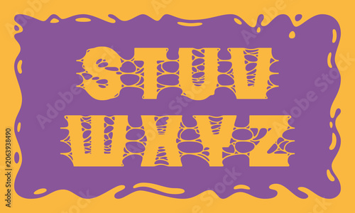Set of Letters with Vector Gooey Shape