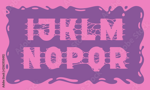 Set of Letters with Vector Gooey Shape