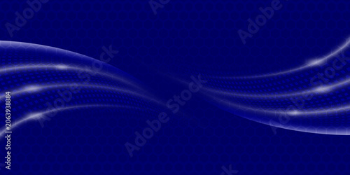 Fotografia Abstract dark blue digital technology background featuring glowing curved light
