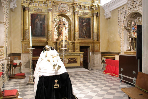Canvastavla chapel in a gothic cathedral in zamora in spain