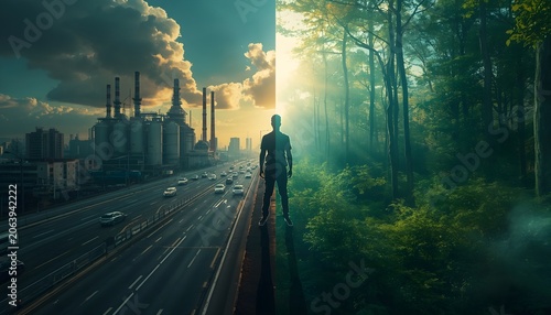 Surreal Fusion of Human and AI Consciousness in Vibrant Cinematic Reality