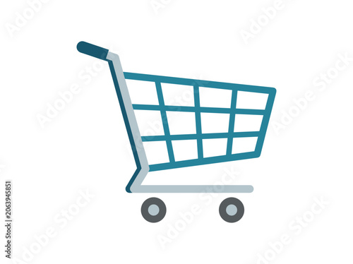 Simple shopping cart icon vector illustration, clean and modern design for e-commerce.
