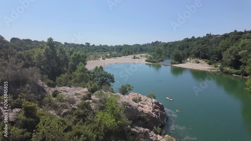 Scenic view of Pont du Diable river landscape