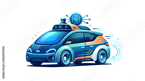 Autonomous self driving car with artificial intelligence sensors