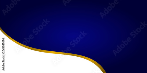 Abstract dark blue elegant background with gold curve
