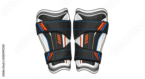 Pair of protective shin guards for soccer or football