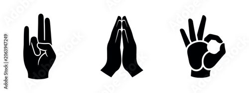 Konstfotografi Hand gestures icons set