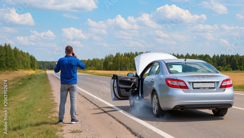Photos Roadside assistance needed, Broken down car, Vehicle engine failure, Driver call