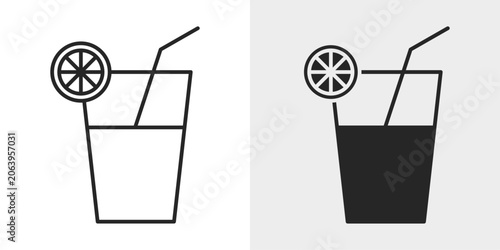 Obraz na plátne Lemonade Icon represents citrus beverages, refreshing drinks, and summer refreshments